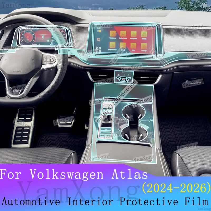 For Volkswagen Atlas Car interior Kit Protection Film Navigation Dashboard screen Sticker Center Panel scratch Transparent Film