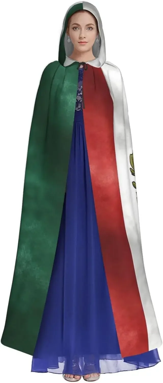 Customization Flag Of Mexico Hooded Cape Halloween Costume Accessories For Adults Cosplay Party Costumes