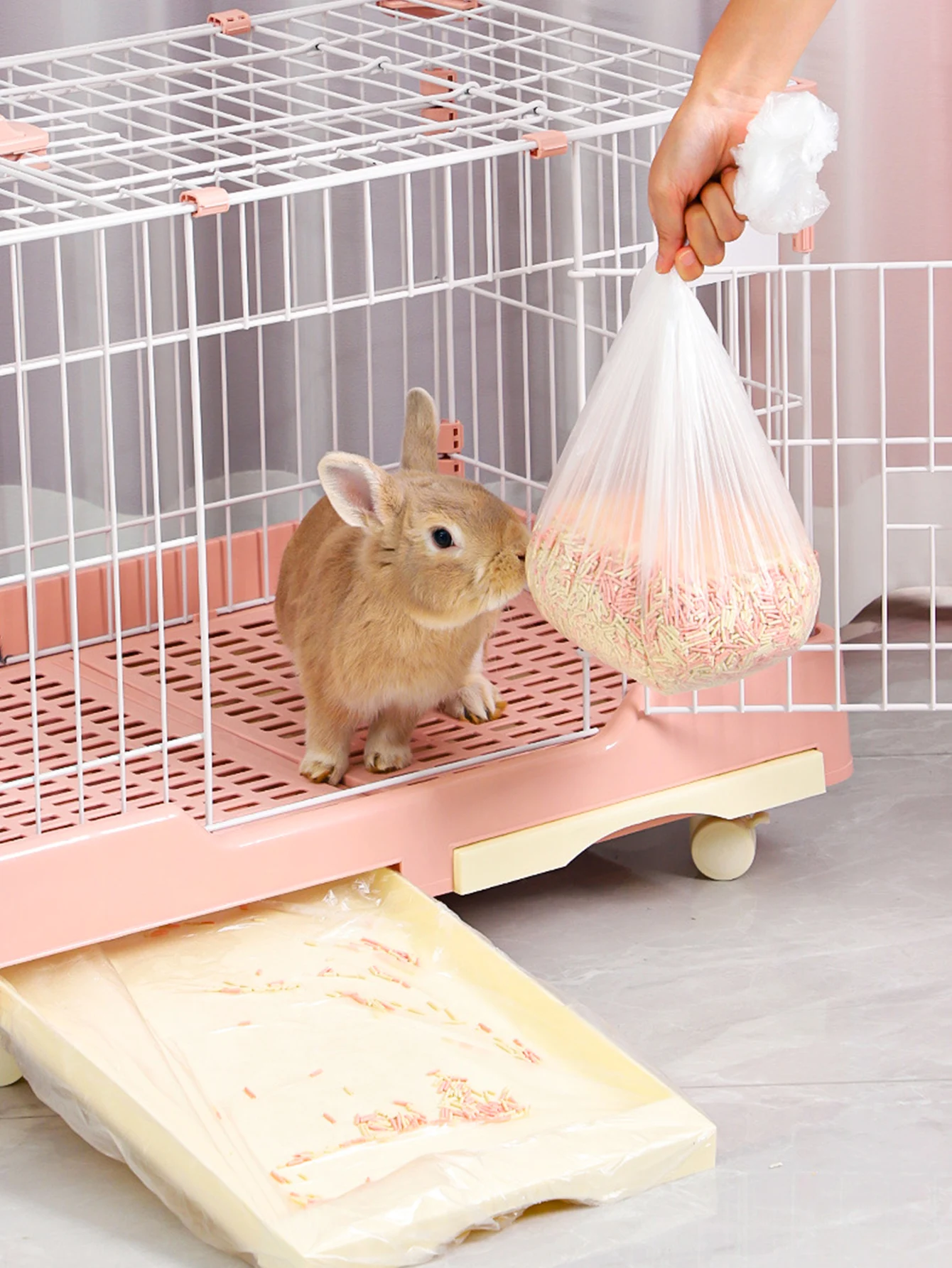 10pcs/set Pet Tray Disposable PE Films Rabbit Litter Mat Cage Tray Cover Cage Chassis Film Cover Toilet Large Changing Pad