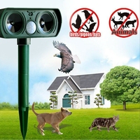 Solar Powered Animal Repeller Solar Ultrasonic Animal Repellent Deterrent Dog/Cat/Bird/Mice Repeller Frighten Animals Repellent