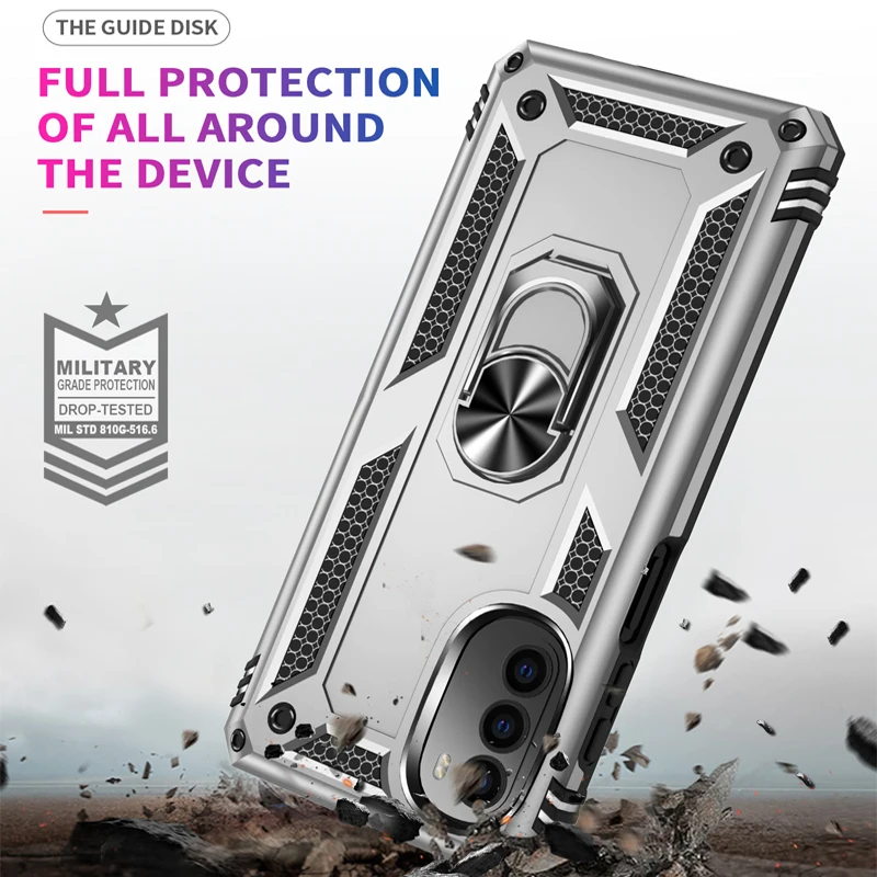 For Moto G22 G52 G82 G200 Case Shockproof Ring Holder Cover for Motolora Moto Edge 30 Pro S30 X30 G One 5G Plus 2022 Phone Case