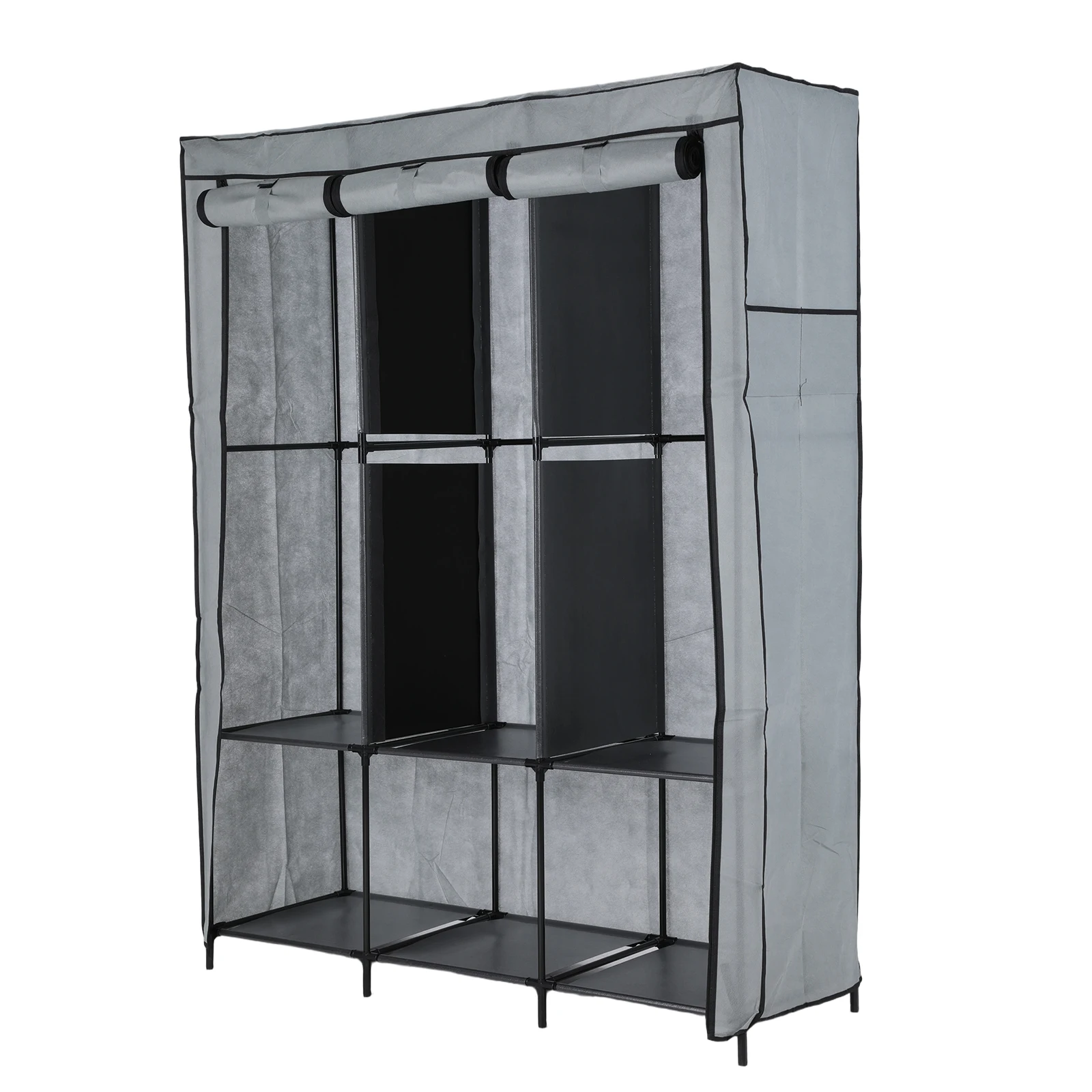 

Напольный шкаф-гардероб с чехлом из нетканого материала, вместительная вешалка для одежды, легко собираемый органайзер для хранения вещей в спальне