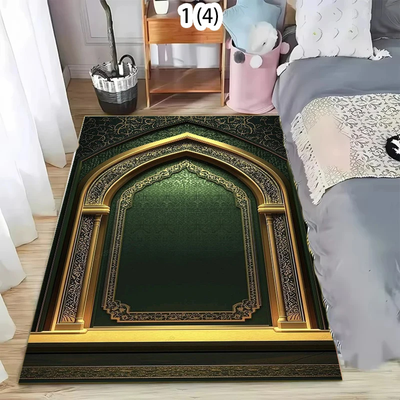 Luxury Black Gold Cross Rug Elegant Christian Pattern Living Room Carpet Traditional Area Rug Bedroom Floor Mat Decor