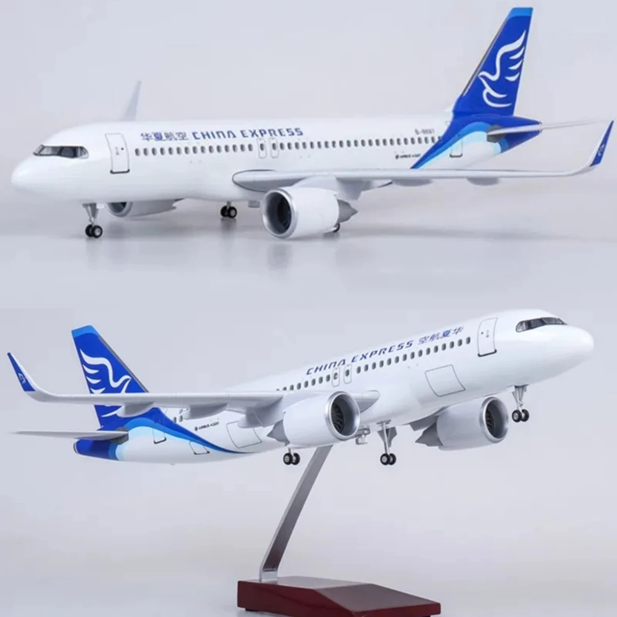 

Модель самолета A320 NEO China Express Airlines, масштаб 1/80, 47 см, модель из полимерной смолы (с посадочным шасси и подсветкой)