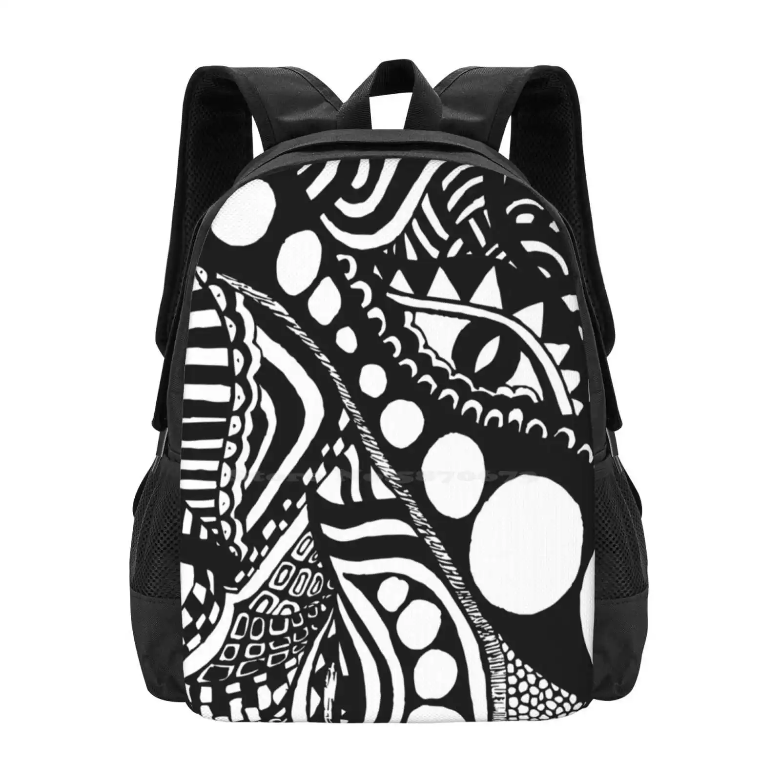 Tas ransel sekolah Zentangle tinta Mandala, tas ransel motif bunga, motif lucu, tas punggung modis, tas sekolah terlaris, gambar burung