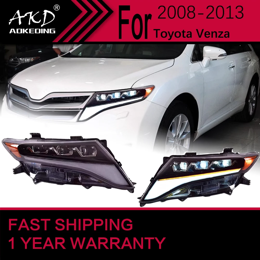 

Автомобильные фары для Toyota Venza, светодиодные фары 2008-2013, гибридные фары Venza, линзы проектора Drl, автомобильные