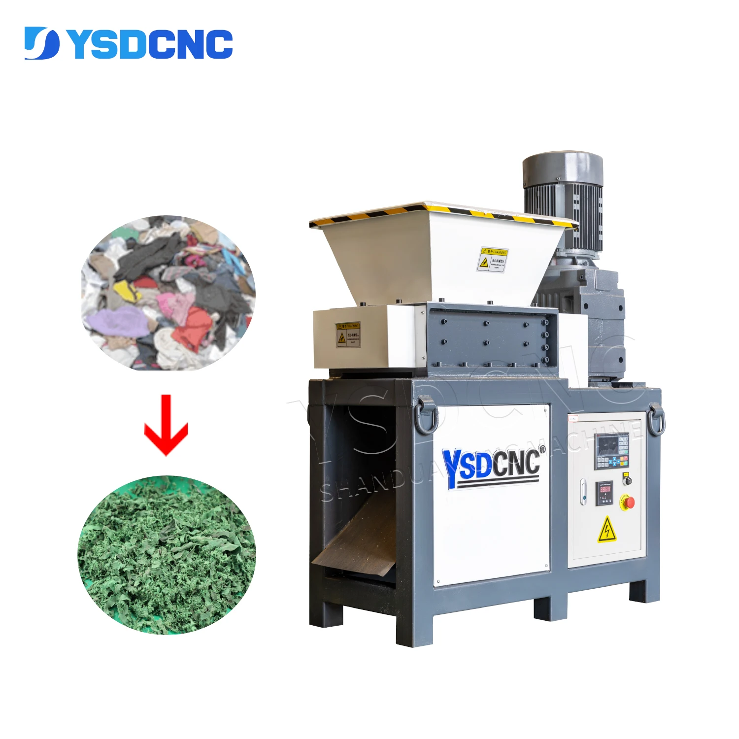 Piece Knife Tangential Feed Crusher Single Shaft Fabric Plastic Shredding Machine