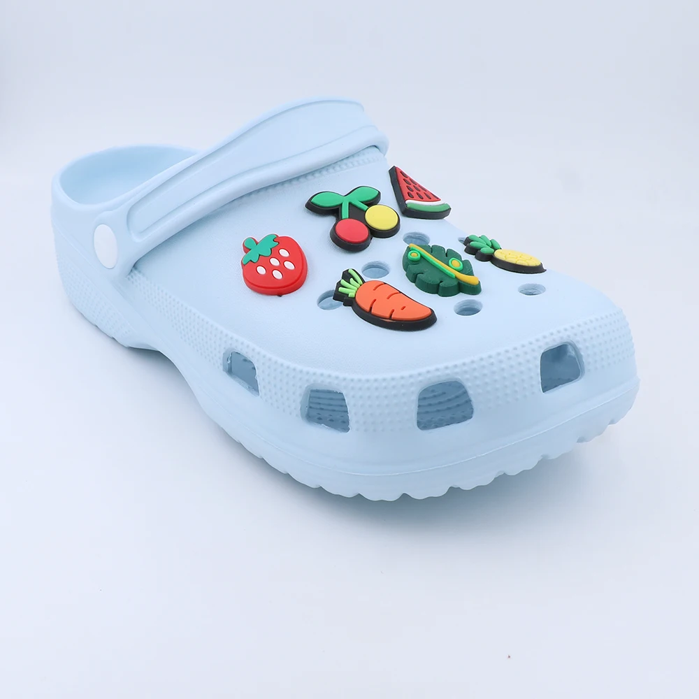 1 Set Shoe Decorations Charms Vegetable Cute Cartoon Hamburger Shoe Accessories Pvc Sandals Ornament Pins Adult Kids Party Gife 3