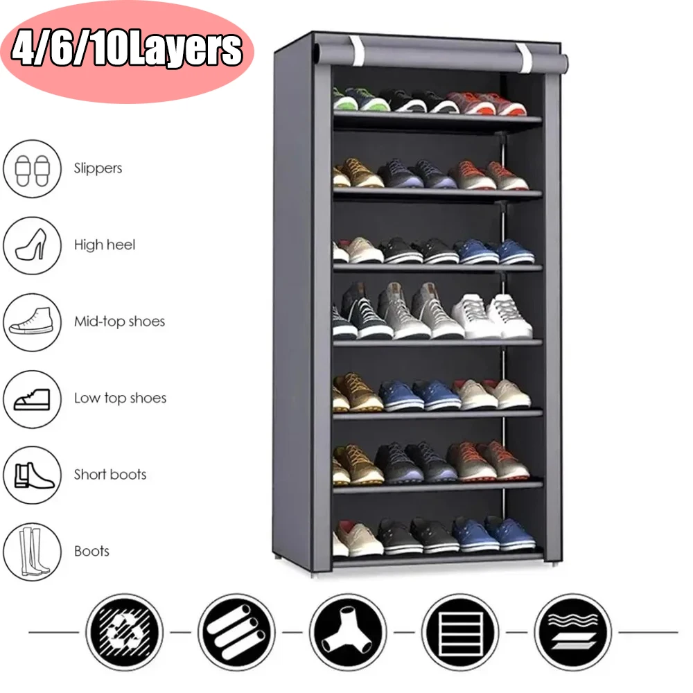 Shoe Cabinet Dustproof Fabric Organizer Simple Storage Multilayer Shoe Rack Nonwovens Household Economic Type Shoe Rack Cabinet