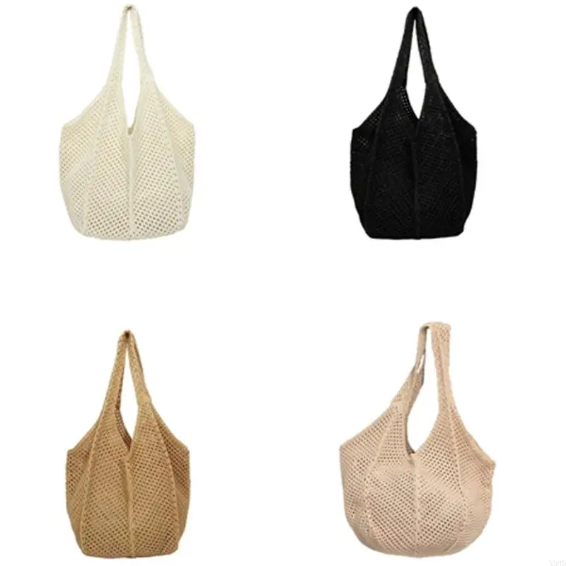 

X90D Летняя сетчатая сумка для женщин Уникальная вязаная пляжная сумочка с большой емкостью с большими возможностями на плече