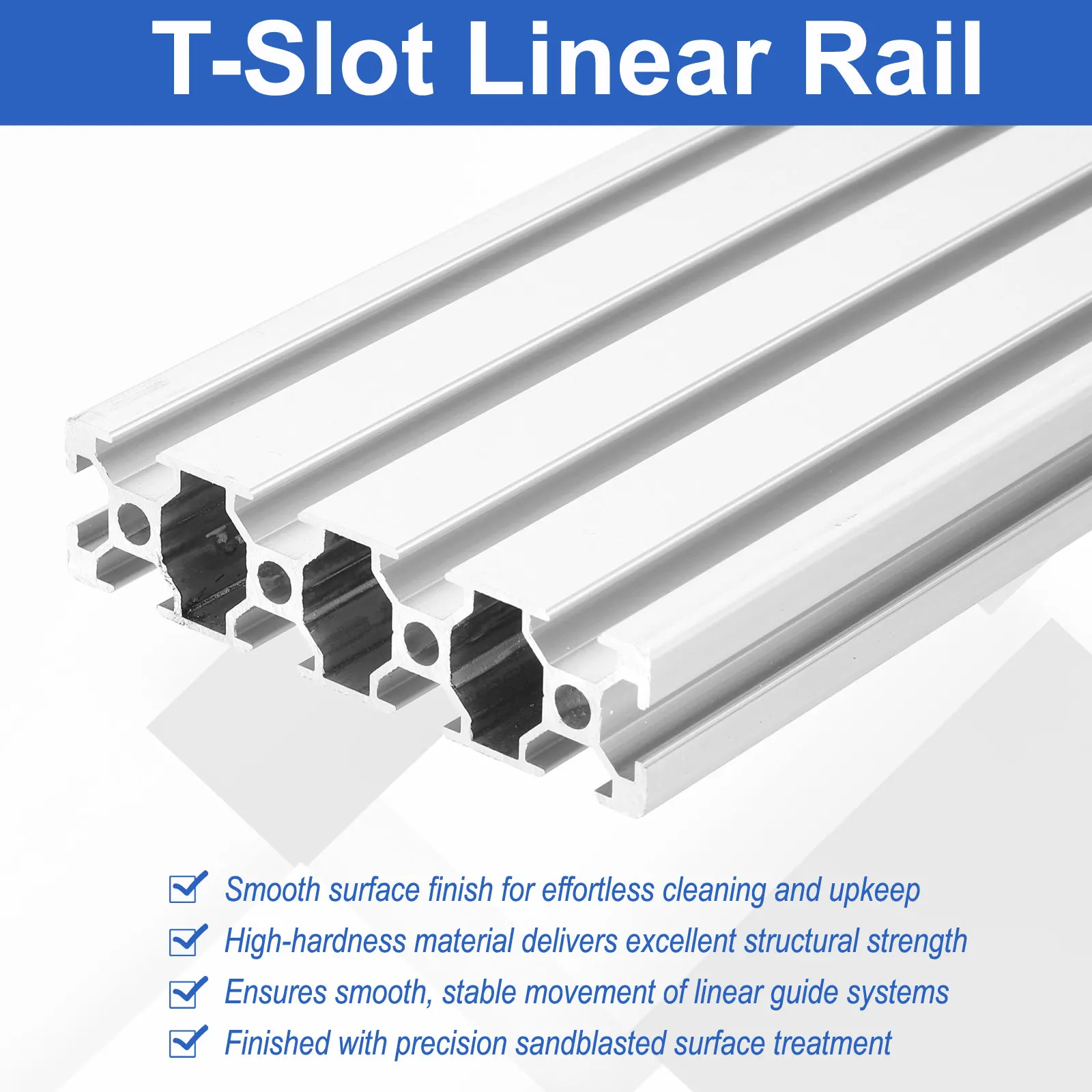 1/2Pcs 200-1000mm 2080 Aluminum Extrusion Profile T-Slot Linear Rail European Standard Anodized Linear Rail Guide for 3D Printer
