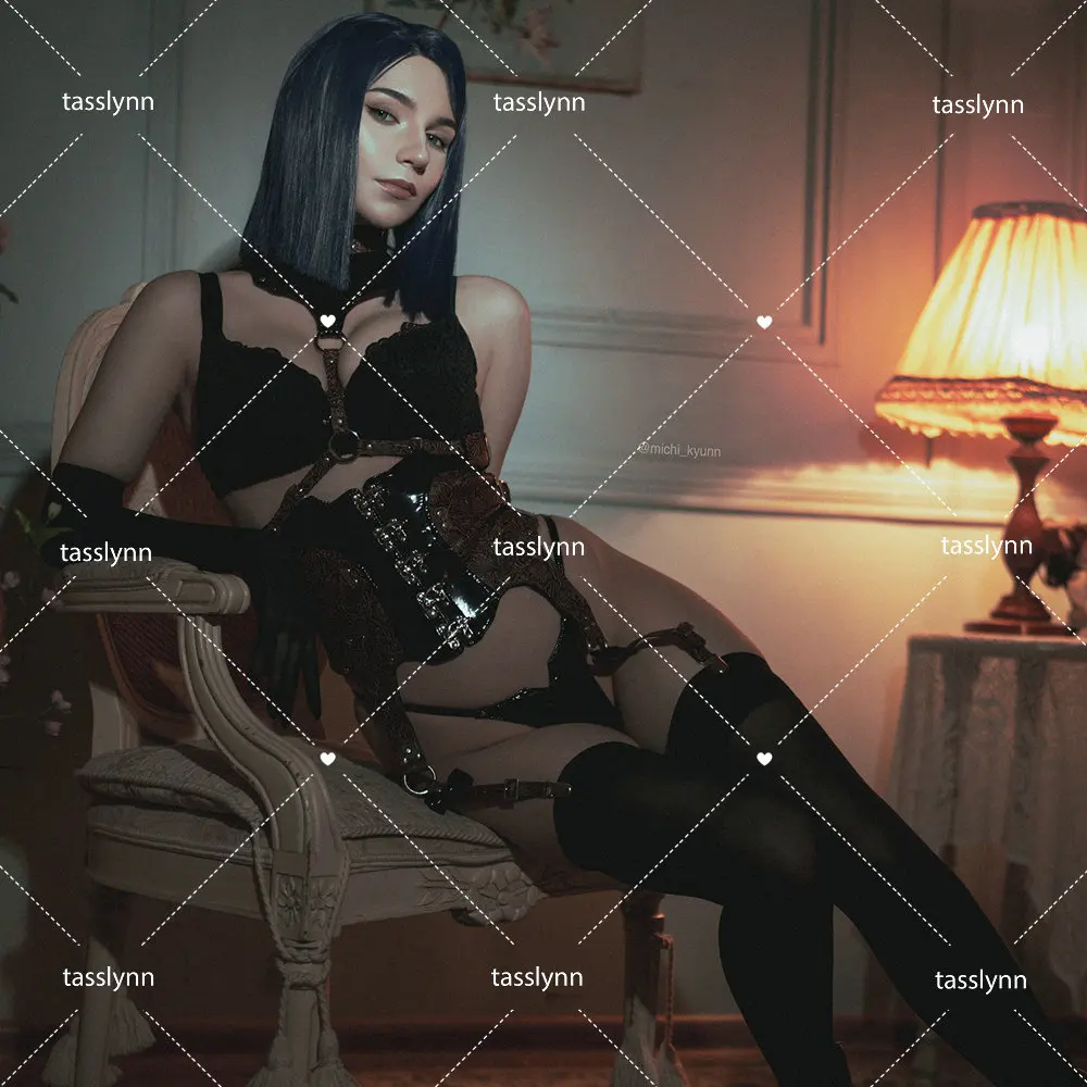 

Sexy Dark Reign Wolf Girlfriend Albedo Cosplay Costume Leather Dress Leotard Elastic Corset Dog Halloween Costumes for Women