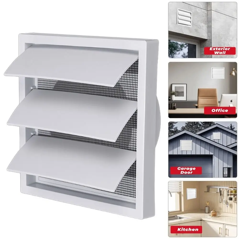 

Vent Systems White Vent Cover Grille Plastic One-Directional Dryer Vent Hood With Screen Air Exhaust Grille