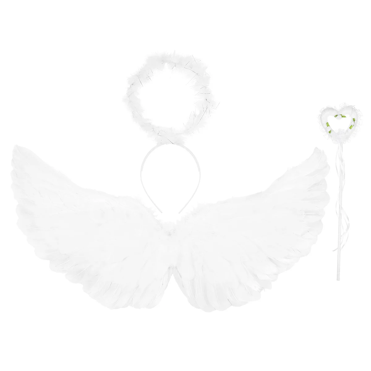 

Amosfun 3pcs Children Performance Props Angel Wing Hair with Fairy Wand for Party Banquet Show angel costume