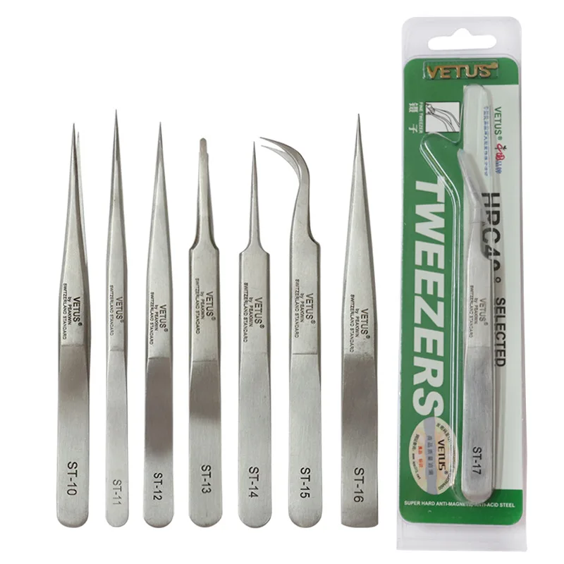 1PCS Stainless Steel Anti-Static Tweezers for Eyelash Extensions Precision Eyebrow Tool