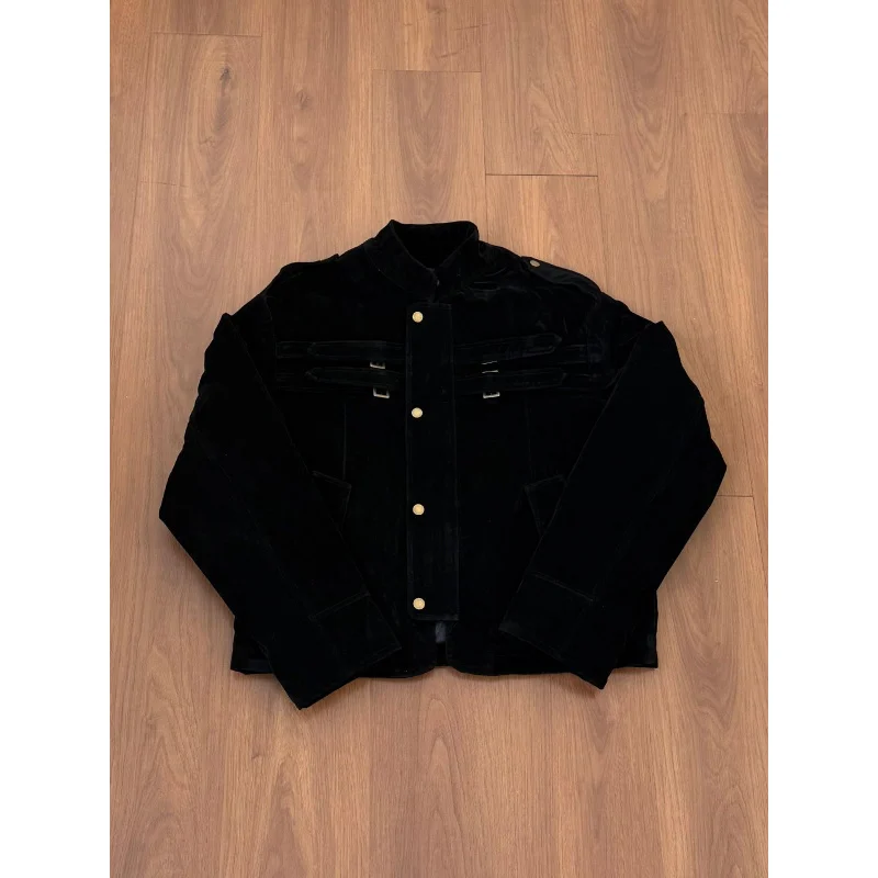 EMEEasy نجاح خمر الجلود يشعر سترة قطن المتخصصة تفكيك تصميم الراقية يشعر الخريف الشتاء سميكة معطف دافئ #5