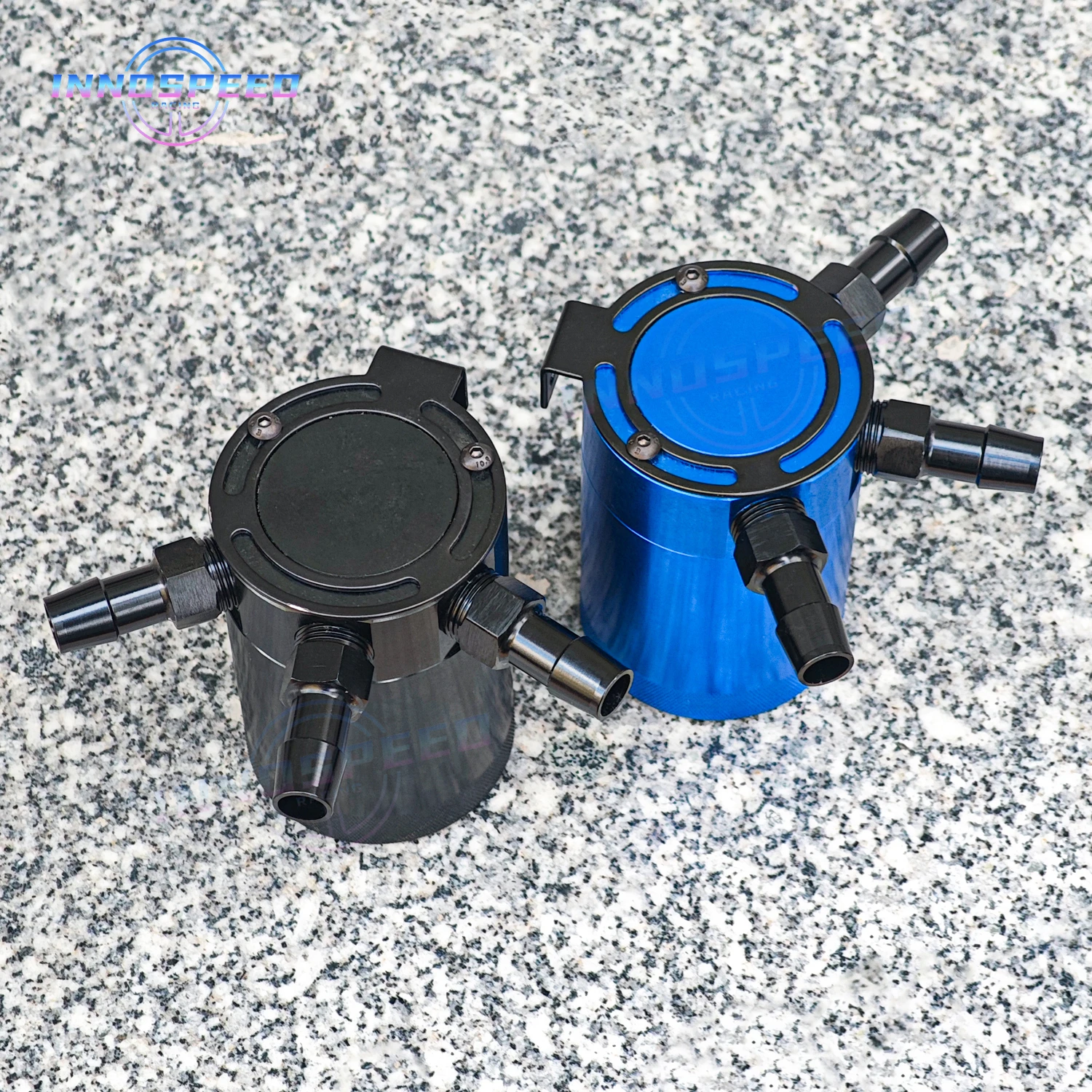 علبة سباق عالمية مكونة من 3 منافذ للزيت باللون الأسود/الأزرق #1