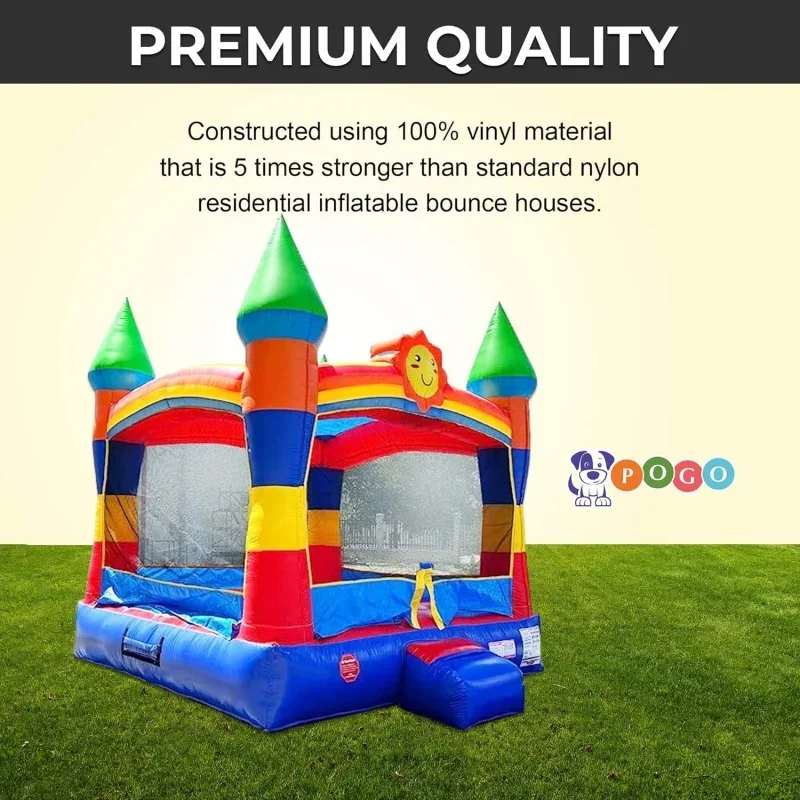 Bounce inflável - Unidade facial e soprador de arco-íris para festa de grau comercial para crianças - Quintal ao ar livre 13x12x14,5 pés