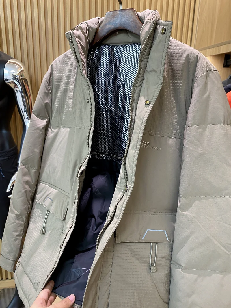 الرجال Thiened الشتاء أسفل Jaet مقنعين كبير رقيق انعكاس الحرارة الدفء ألياف البوليستر عادية Sle طويل Sve