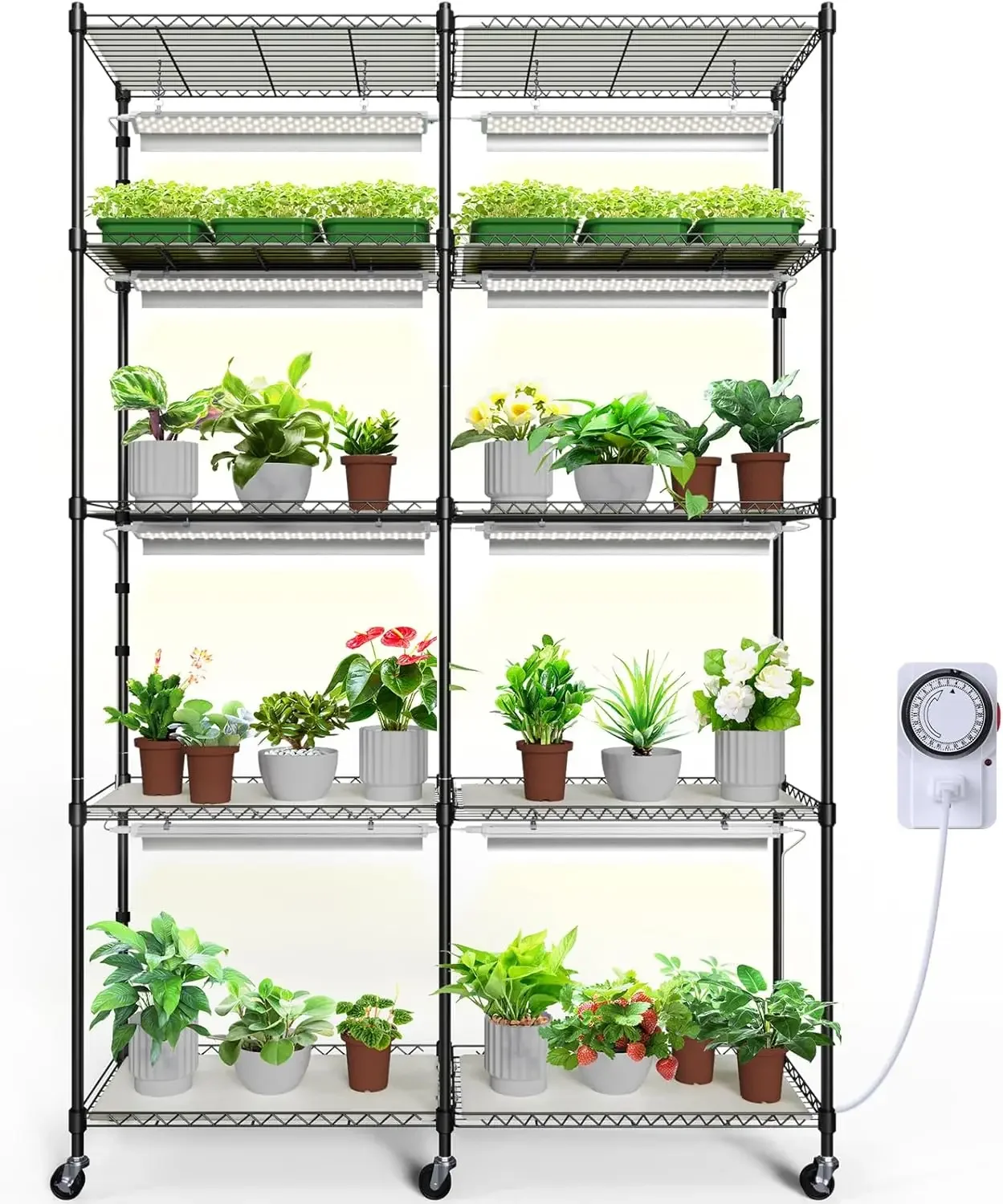 

Five Tier Metal Plant Stand With Grow Lights Full Spectrum Plant Lights For Indoor Plants Indoor Growing