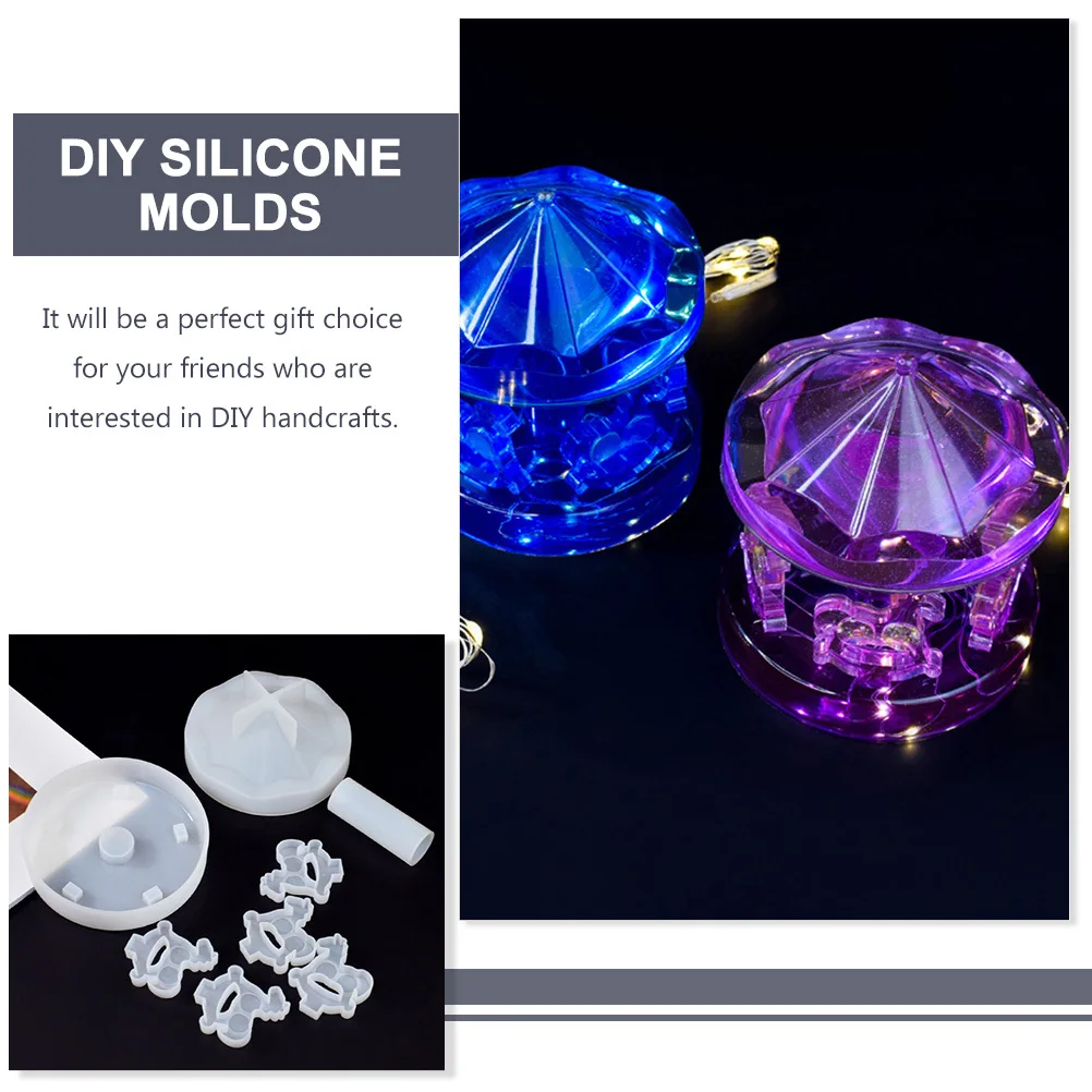 

1Set DIY Silicone Merry-Go-Round Mold Flexible Reusable Epoxy Mold Kit for Merry-Go-Round Decoration DIY Crafts