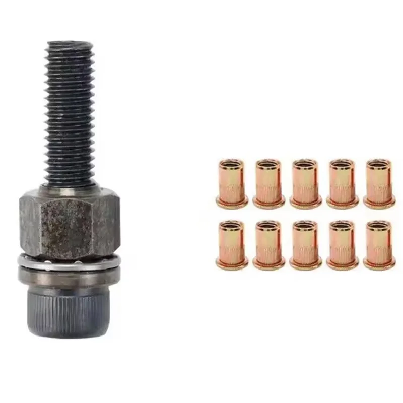 

A38Q-Manual Rivet Screw Riveter Rivet Nut Tool Adapter Metal License Plate Simple Installation 11Pcs