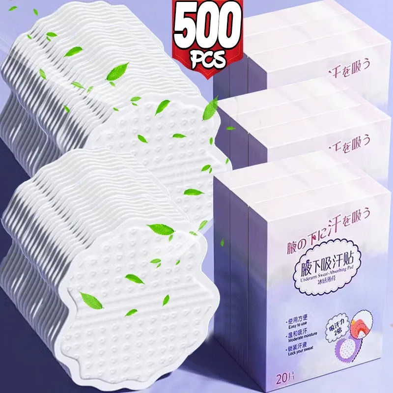 10/500Pcs Disposable Underarm Armpit Sweat Pads Sweat-absorbing Patch Summer Deodorants Non-woven Pads Breathable Ultra-thin