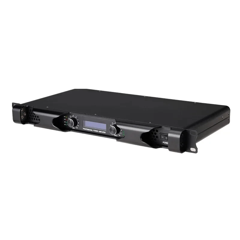 2pcs Professional 1U Digital Power Amplifier Dual Channel for Stage Home Video Lighting Professionals