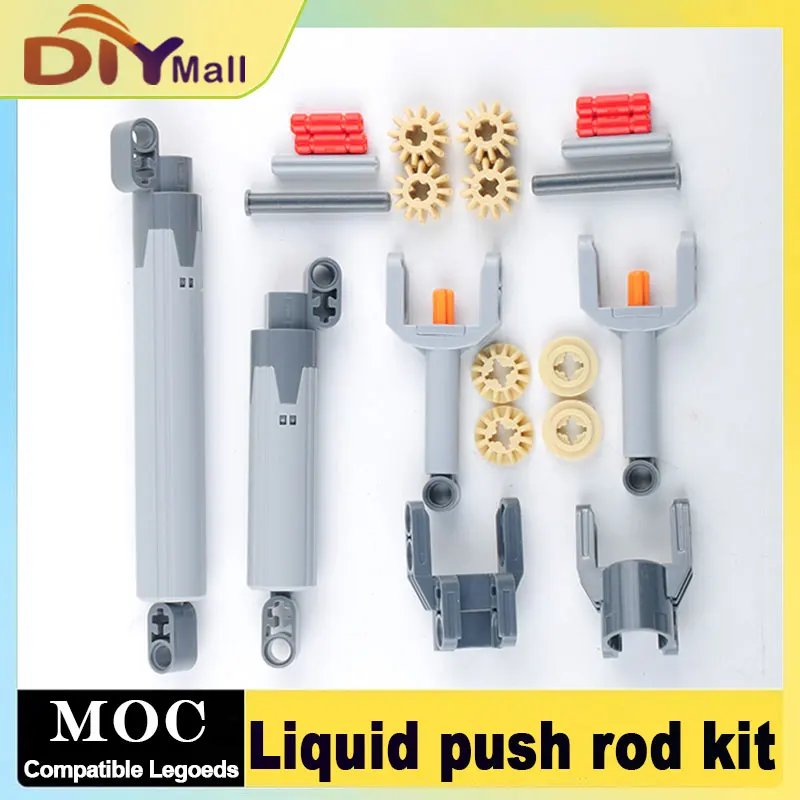 MOC Building Block High-Tech Parts Linear Actuator Push Rod Dynamic Telescopic Rod Compatible With Legos 61927 92639 40918