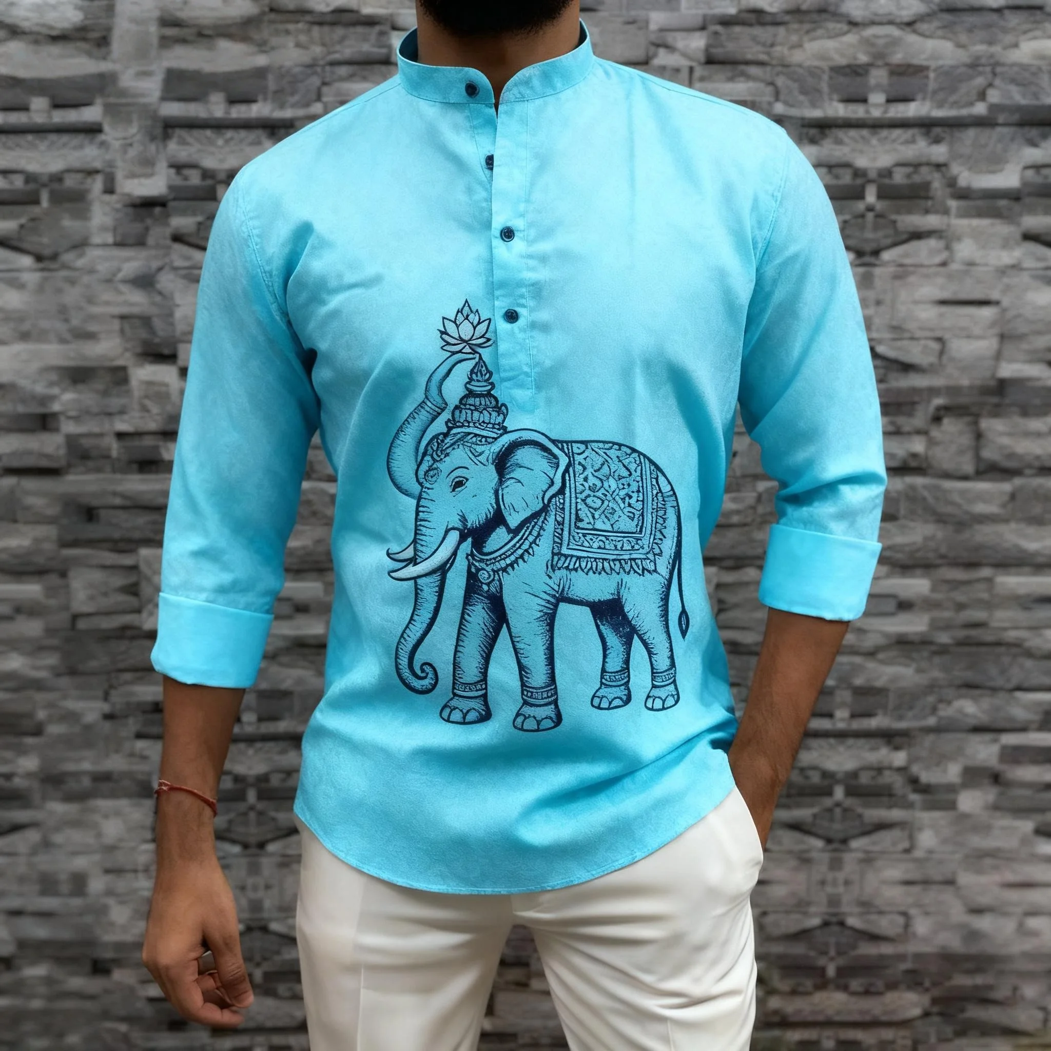 الملابس التقليدية أنماط آسيوية جنوب آسيا اليوسفي قميص بولو بأكمام طويلة الشرق الأوسط النمط الوطني Camisa Arabe Hombre