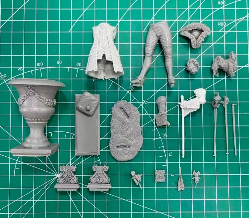 Kit de figurines en résine moulée sous pression, échelle 1/24, 75mm, officier de gardes français anciens, jouets miniatures, non assemblés, non peints, Diorama à faire soi-même