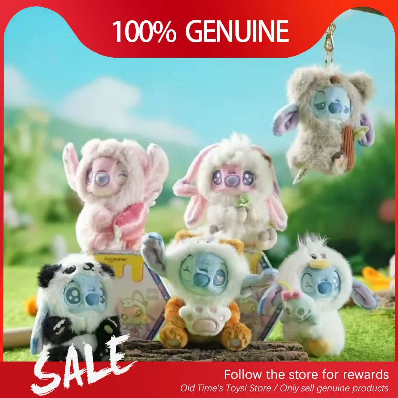 

Genuine Potdemiel Disney Stitch Animal Party Series Blind Box Cute Plush Desktop Ornamen Stitch Toys Mystery Surprise Girl Gift