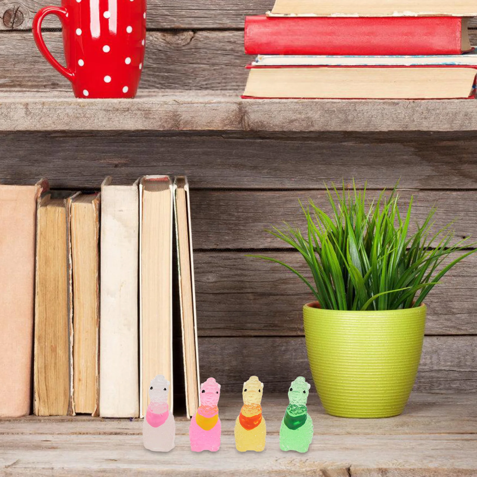 

60Pcs Luminous Alpaca Miniatures Creative DIY Decor for Desktop Mini Landscape Garden Scenery Mini Figures Tiny Resin Figures