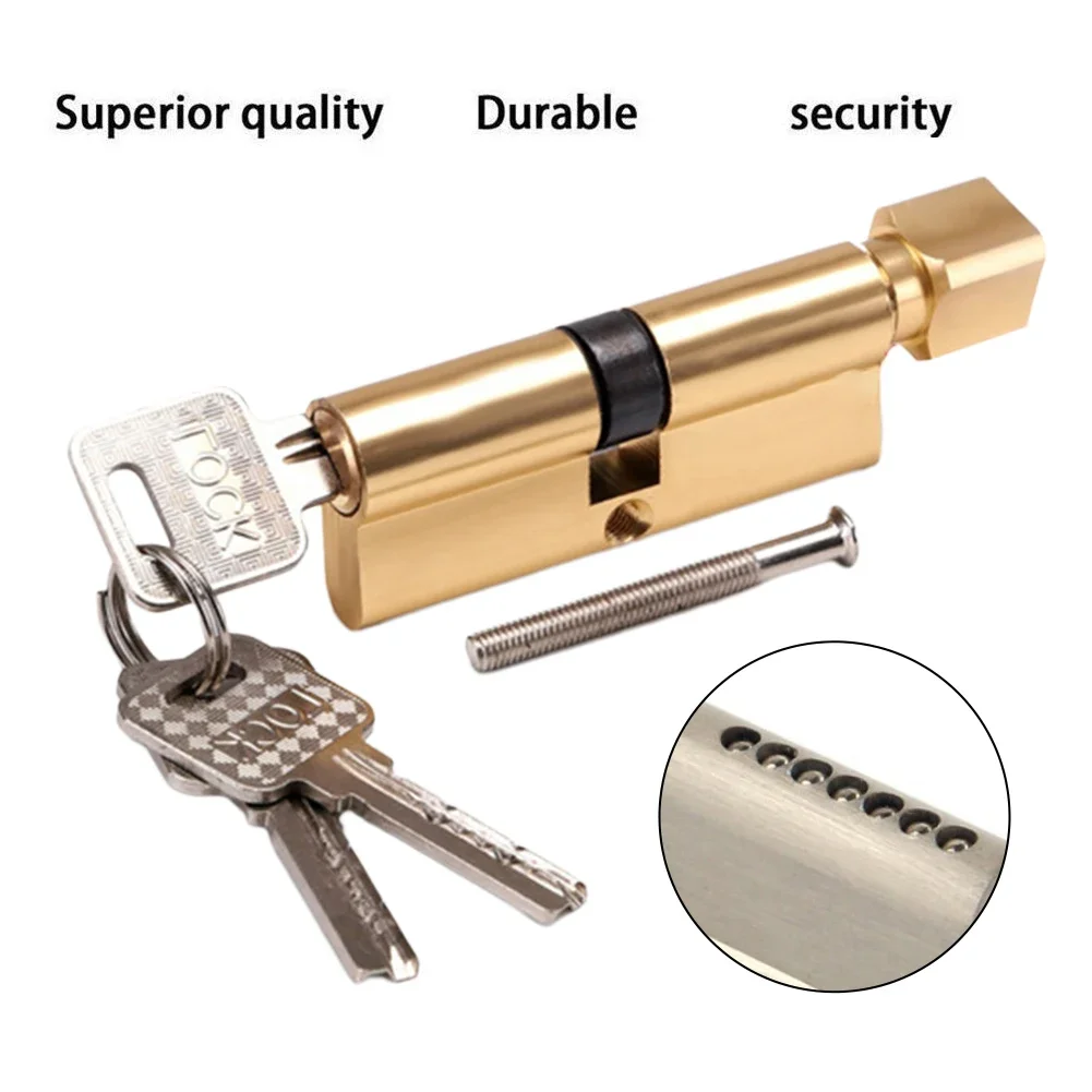 

70mm Door Lock Cylinder 3 Keys Anti-Theft Entrance Gate Lock Home Security Interior Bedroom Household Improvement Hardware parts