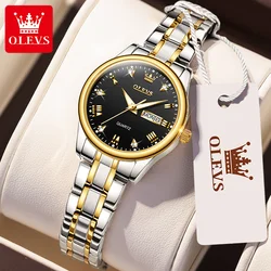 OLEVS 5563 High-end Brand Fashion Elegant Ladies Quartz Watch Luminous Hands Date Display Stainless Steel Strap Women's Watch