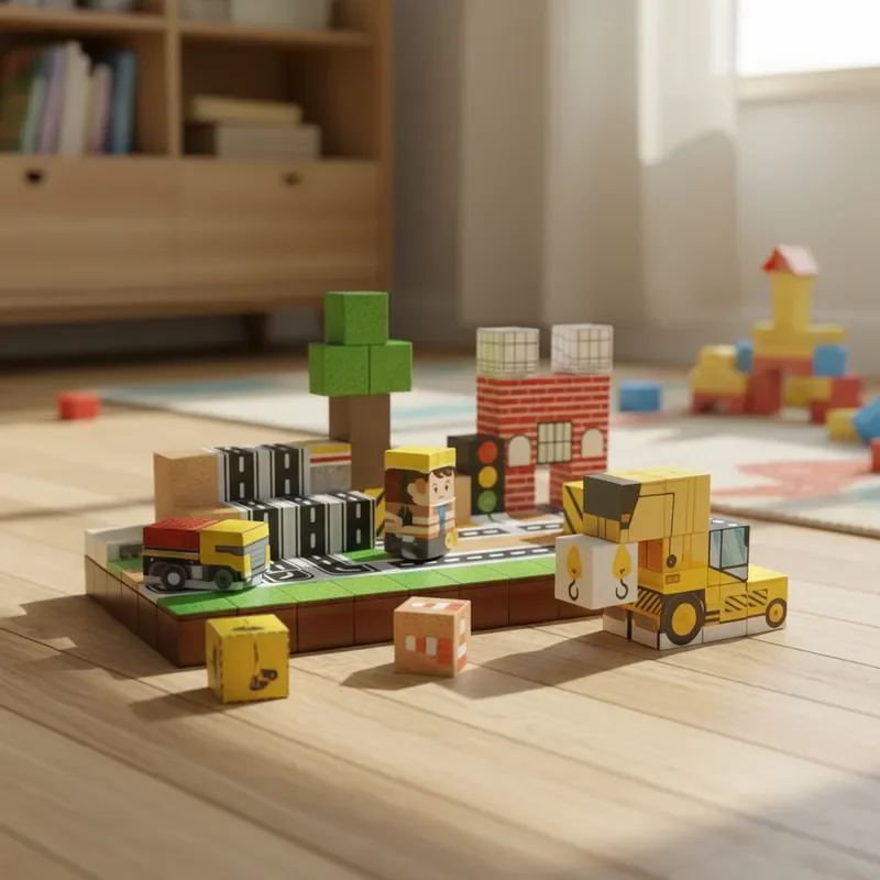 磁気ビルディングブロックセット 100個 組み立て不要 都市建設 3D DIY クリエイティブデコレーション STEMおもちゃ 子供向け誕生日プレゼント