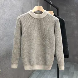 Koreanische Mode Pullover Männer Herbst neue solide o Hals Strickwaren Streetwear männliche Kleidung lose gestrickte Pullover