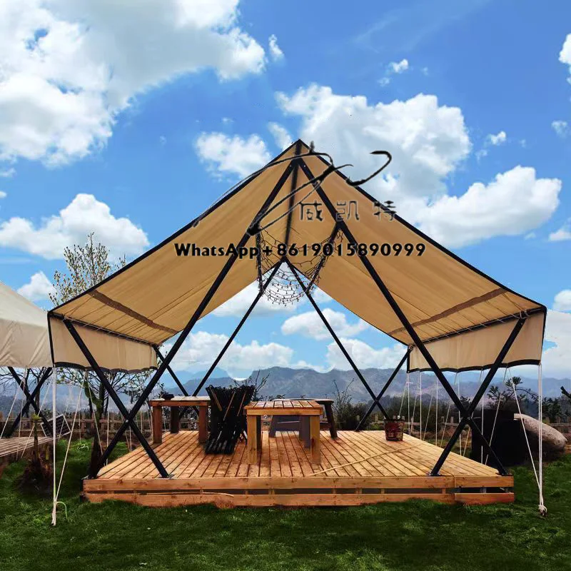 

Waterproof Oxford Canvas Hotel Safari Tent Luxury Canvas Resort Safari Tent