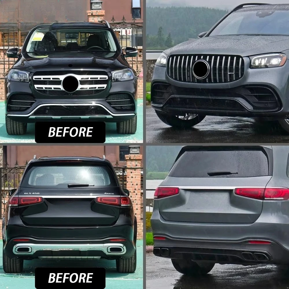 New Design PP ABS Material Body Kit for GLS 400 450 4MATIC Upgrade to GLS63 Car Bumper Assembly