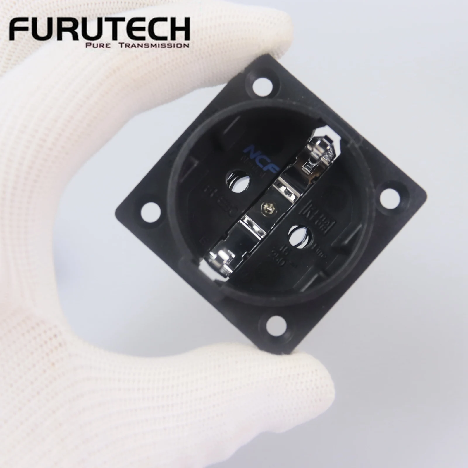 

HiFi Schuko FURUTECH FI30 Socket Rhodium/Gold plated EU 2pin IEC Plug inlet Adapter Power Outlet sockets Schuko Chassis socket