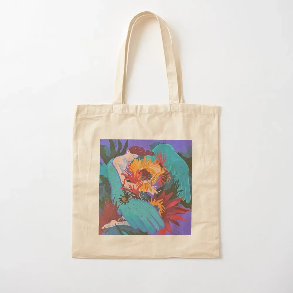 

Sunflower angel Tote Bag Canvas bag free delivery bags custom fabric bag