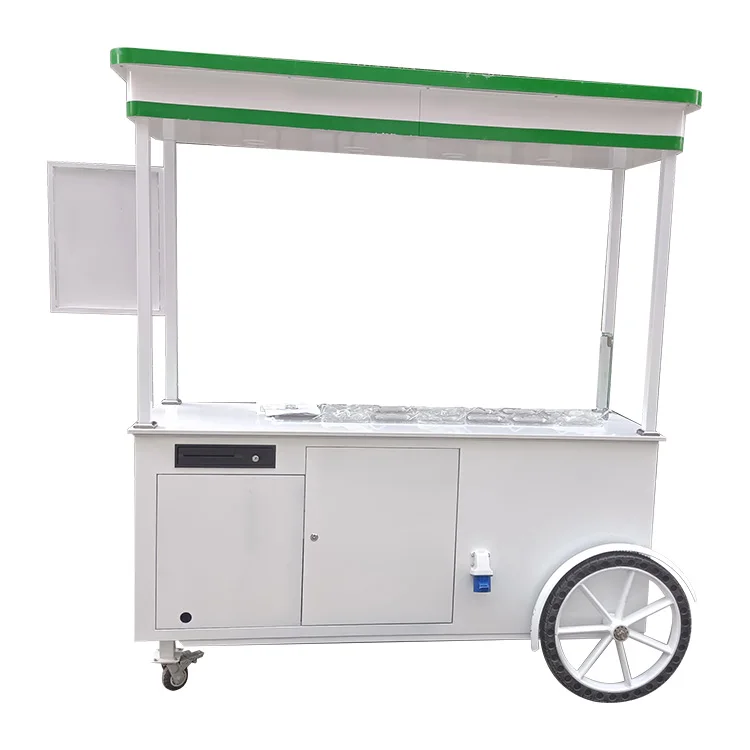 

Summer Most Popular Outdoor Hand Push Ice Cream Cart Customized Salad Bar Cart