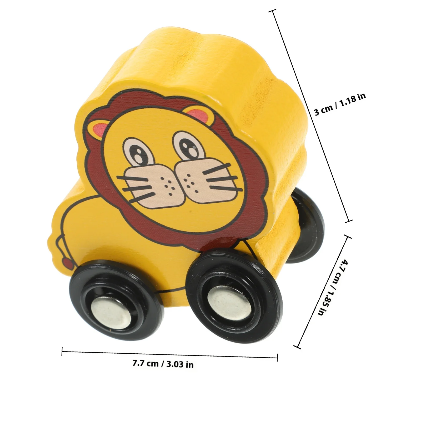 Juego de vagones trenes de madera para niños, 6 uds., colores brillantes, aspecto Animal bonito y atractivo para niños, coches con bandeja de madera con animales