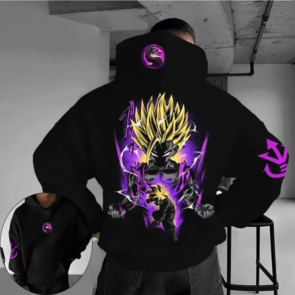 La felpa con cappuccio da uomo Dragon Ball trasforma in Wukong Autunno/Inverno da uomo Y2k Abbigliamento casual genitore-figlio