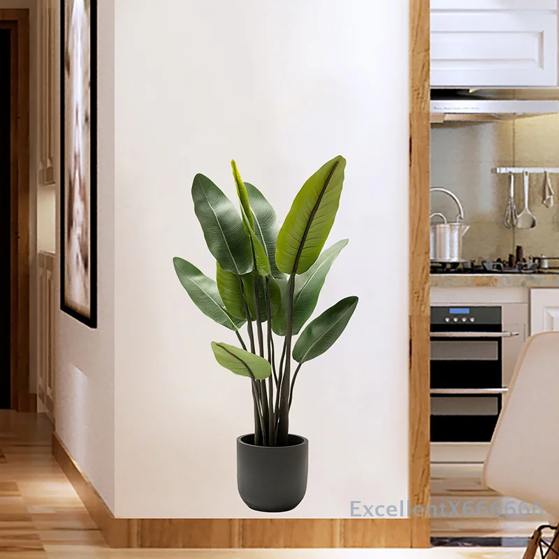 

Large Tropical Green Plants Wall Stickers Palm Leaves PVC Living Room Art Vinyl Poster Wallpaper Home Decoration Mural