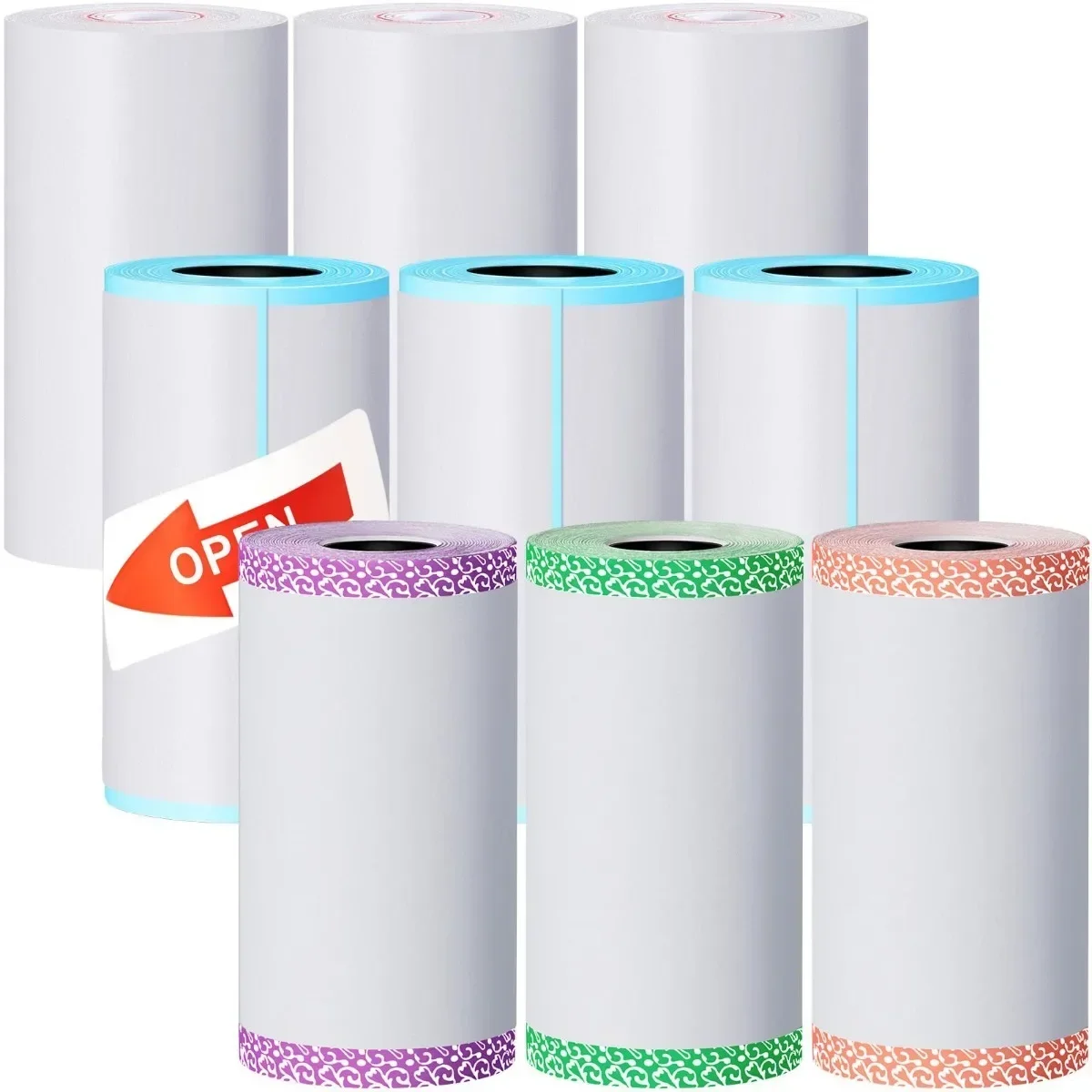 Papel de impresora térmica adhesivo 57X30mm Mini rollos de papel de impresión pegatinas imprimibles para Mini impresora P1 impresora PeriPage A6
