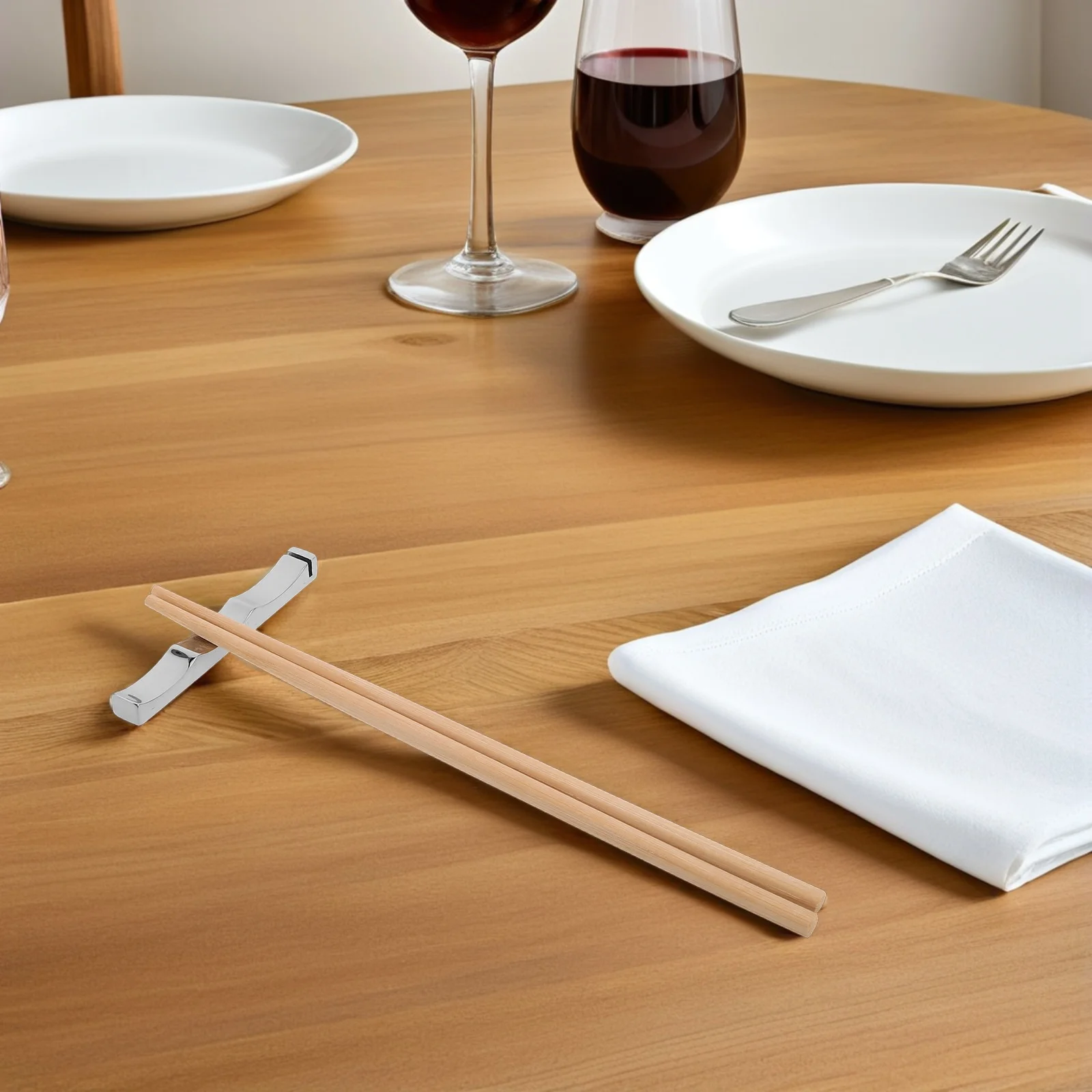 

Stainless Steel Chopstick Rest Utensil Holder Spoon Design Elegant Cutlery Rack Japanese Style Home