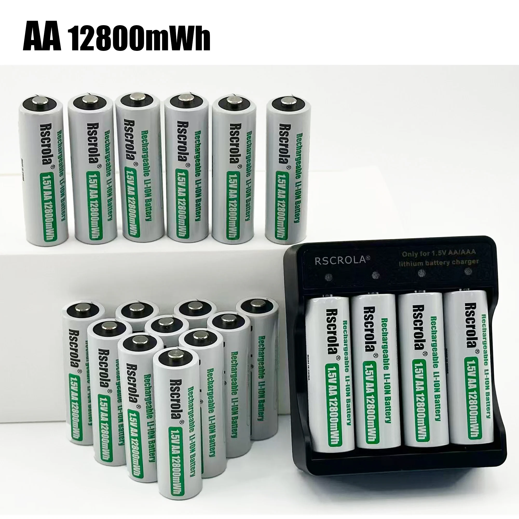 

12800mWh 1.5V AA Battery Rechargeable Lithium-ion Battery AA Battery for remote control mouse fan Electric toy