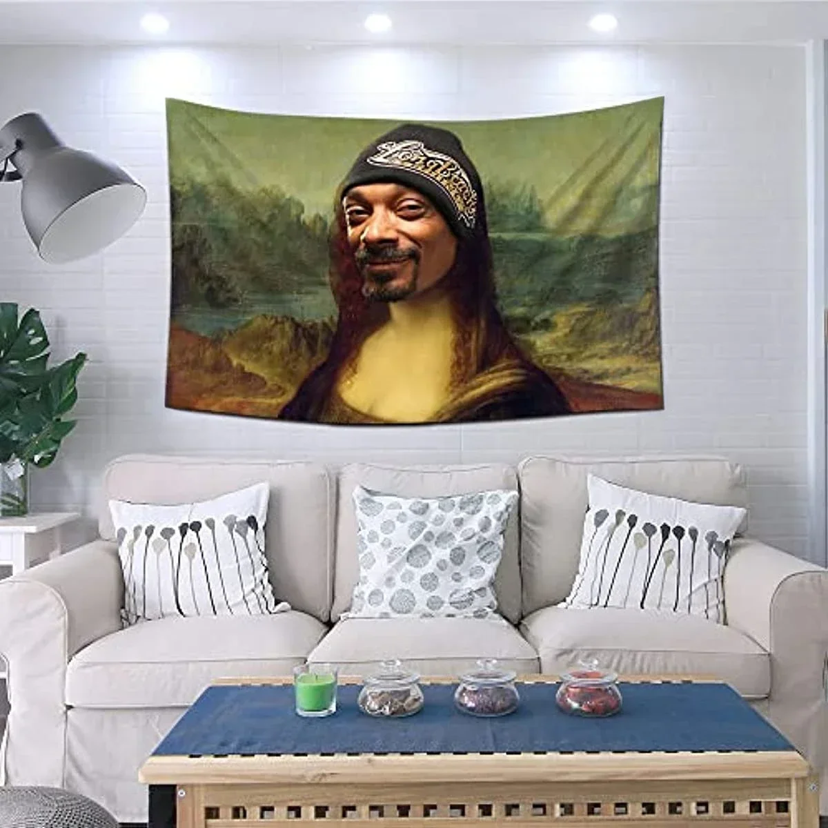 Eksent Snoop flag Dogg flag 3x5FT Mona Lisa Meme Flag Tapestry (Heavy Duty, 150D Polyester) For College Dorm Man Cave