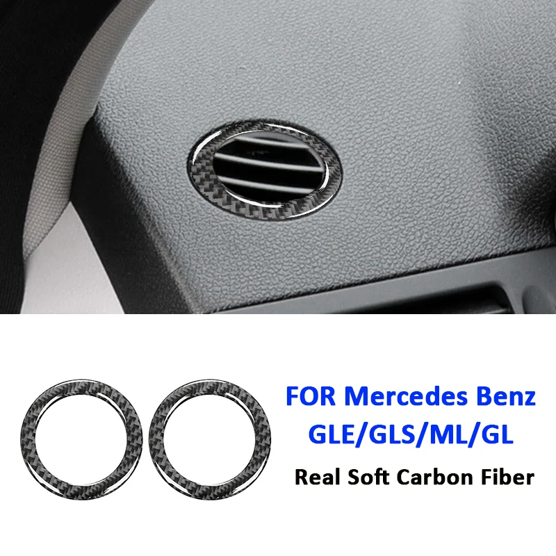 

Carbon Fiber Car Instrument Panel Left Right Air Outlet Trim Frame Interior Decoration Sticker For Mercedes Benz GLE GLS ML GL